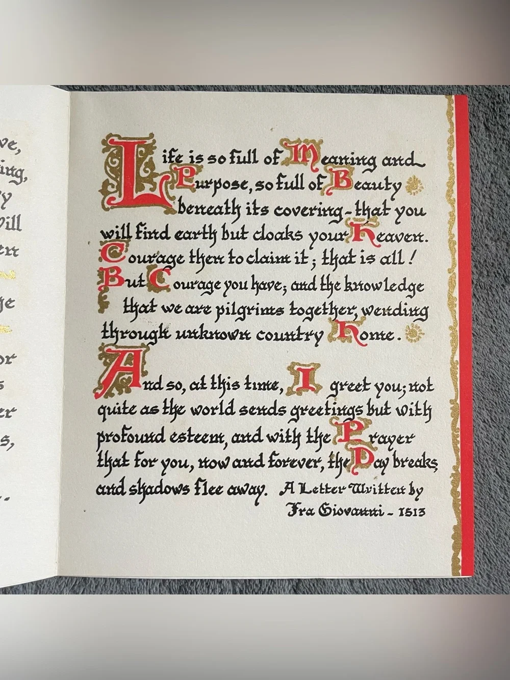 Vintage Calligraphy Greeting Card